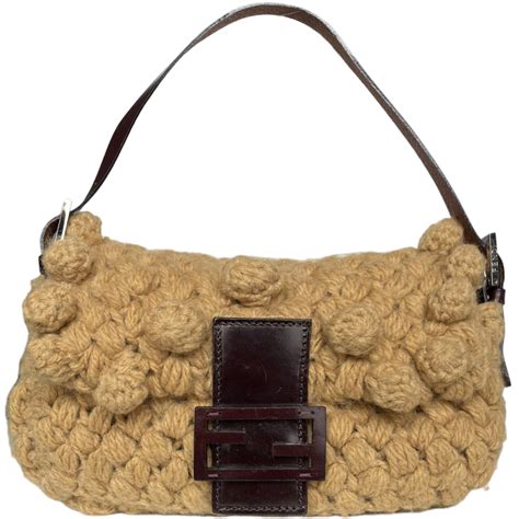 fendi crochet baguette bag|genuine fendi baguette.